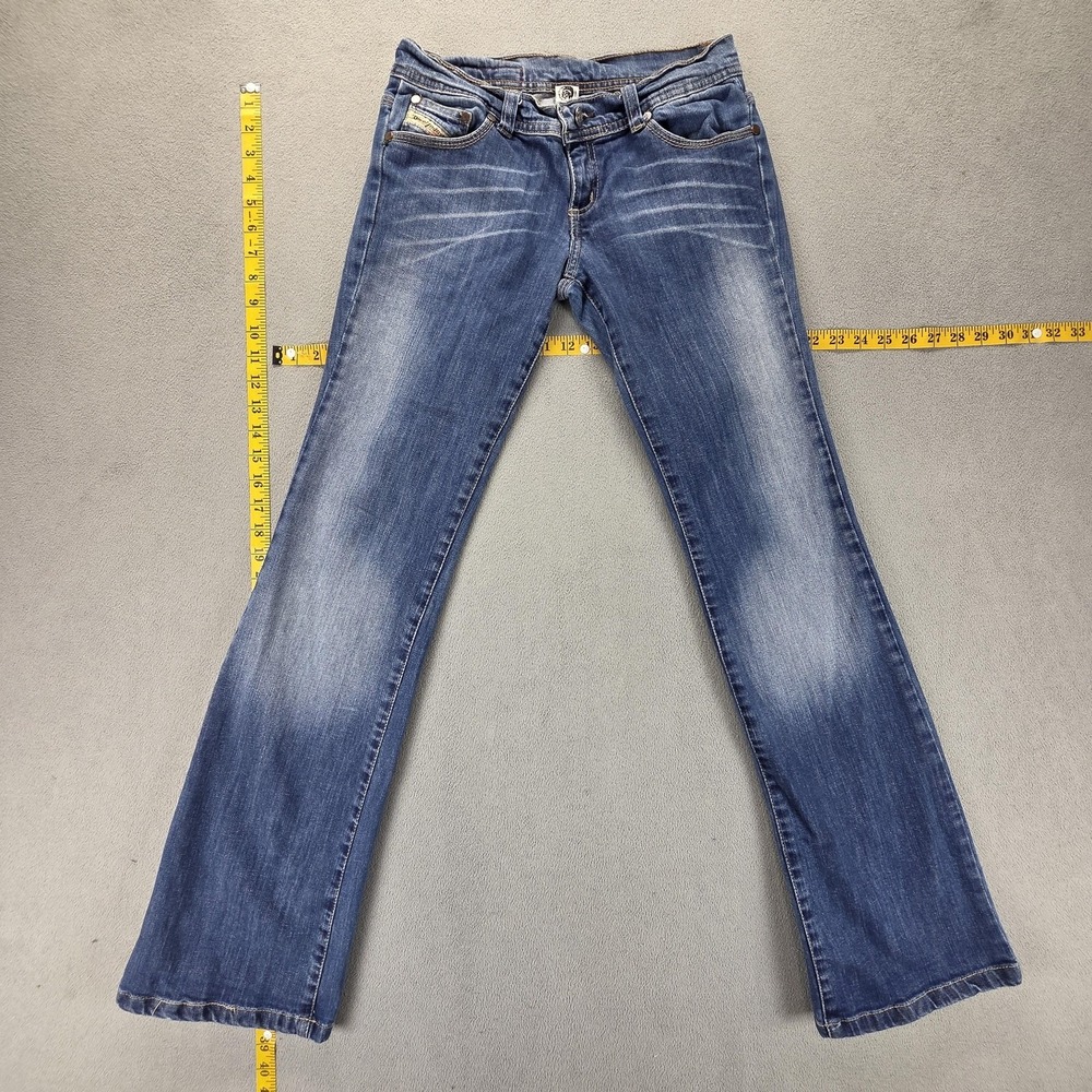 Diesel‎ Jeans Womens Blue Bootcut Flare Low Rise Embroidered Italy Fits 26x32